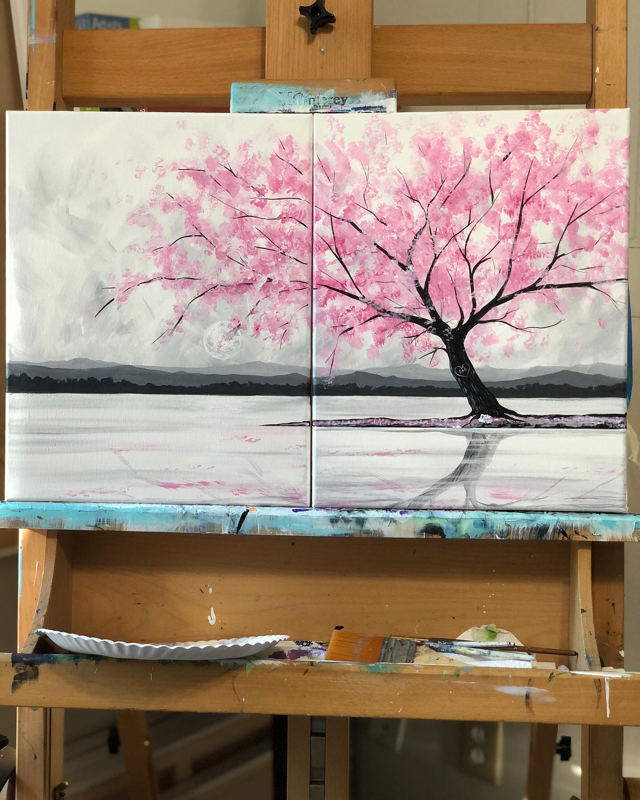 cherry tree painting